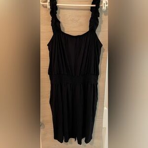 White Birch Black Sleeveless Romper